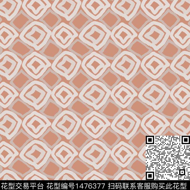 几何格子手绘传统印花华亿平台下载（图片编号: 1476377） - 瓦栏（Walan）