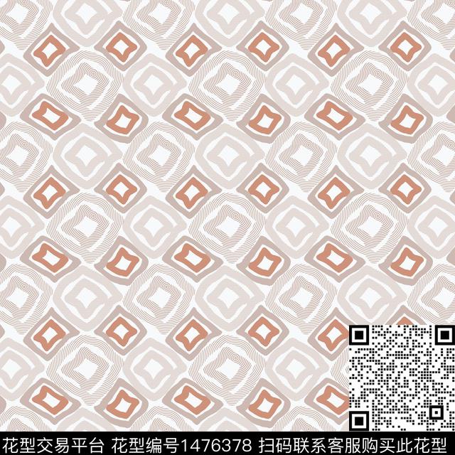 几何格子手绘传统印花华亿平台下载（图片编号: 1476378） - 瓦栏（Walan）