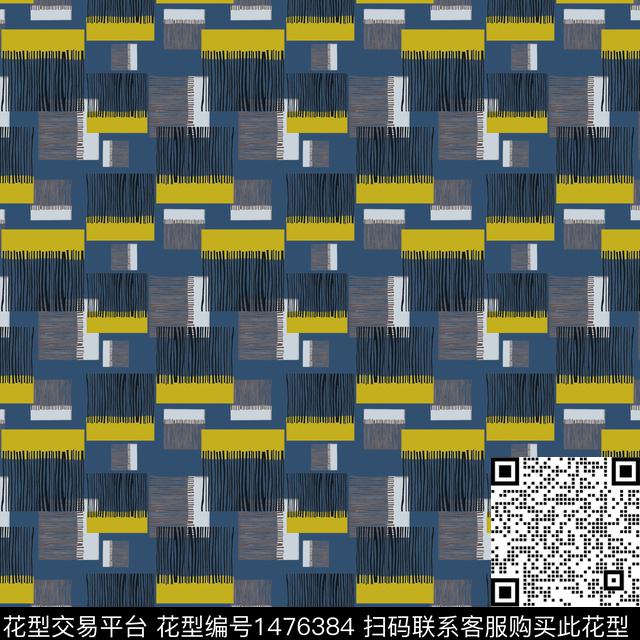 几何线条格子传统印花华亿平台下载（图片编号: 1476384） - 瓦栏（Walan）