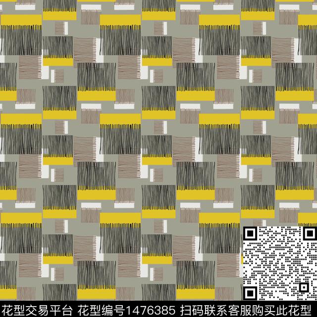 几何线条格子传统印花华亿平台下载（图片编号: 1476385） - 瓦栏（Walan）