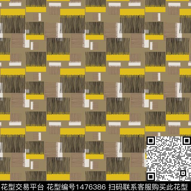 几何线条格子传统印花华亿平台下载（图片编号: 1476386） - 瓦栏（Walan）