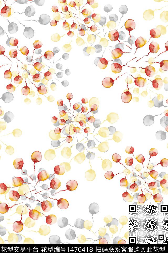 花卉春夏华亿平台大牌风数码印花华亿平台下载（图片编号: 1476418） - 瓦栏（Walan）