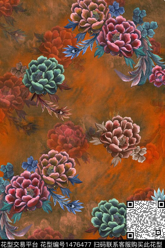 中老年香云纱复古旗袍华亿平台数码印花华亿平台下载（图片编号: 1476477） - 瓦栏（Walan）