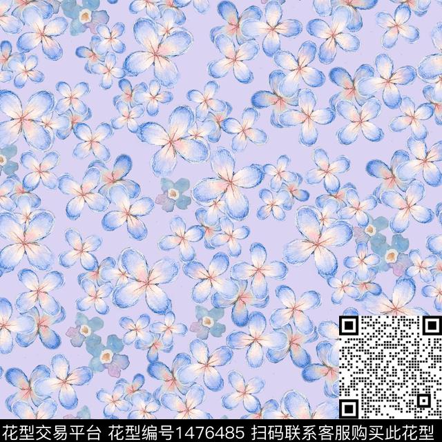 花卉满版散花小碎花数码印花华亿平台下载（图片编号: 1476485） - 瓦栏（Walan）