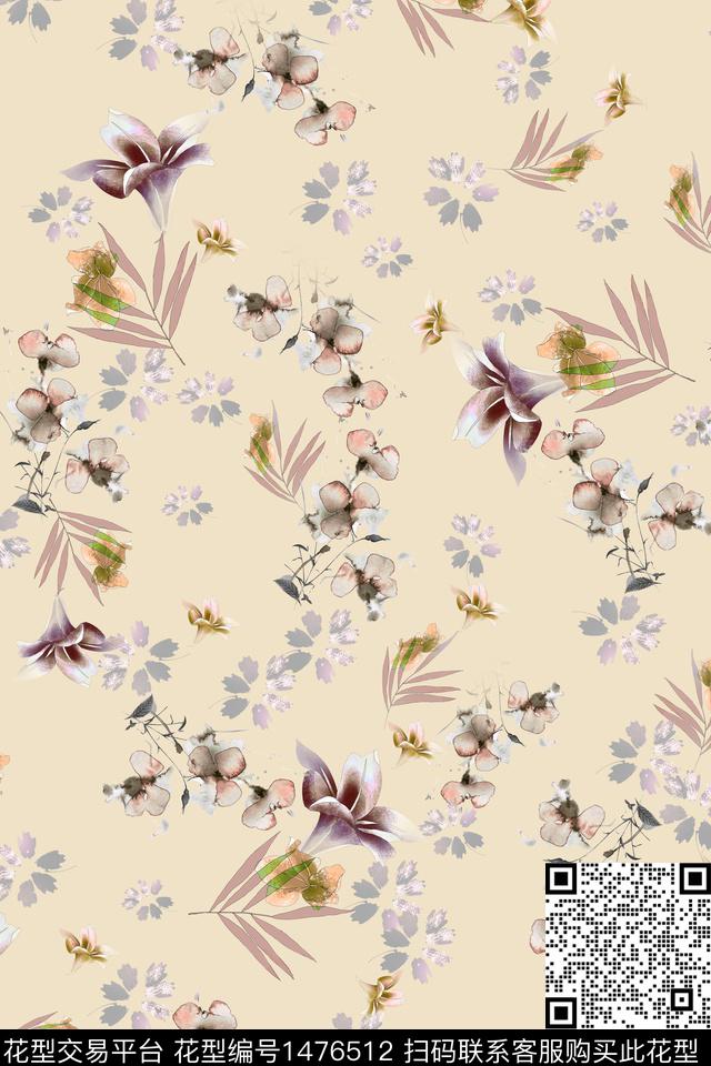 连衣裙花卉小碎花数码印花华亿平台下载（图片编号: 1476512） - 瓦栏（Walan）