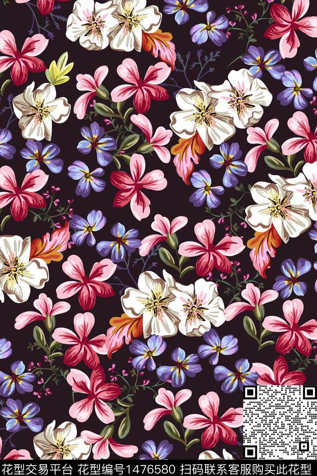 春夏华亿平台中国风小碎花数码印花华亿平台下载（图片编号: 1476580） - 瓦栏（Walan）