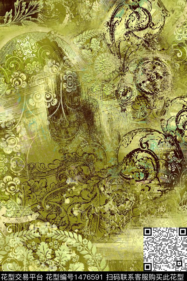 民族风香云纱中老年数码印花华亿平台下载（图片编号: 1476591） - 瓦栏（Walan）