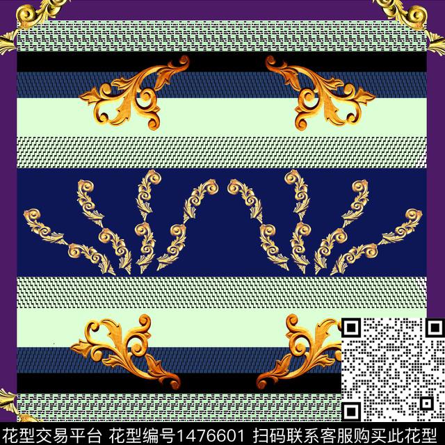 配饰小方巾卷草数码印花华亿平台下载（图片编号: 1476601） - 瓦栏（Walan）