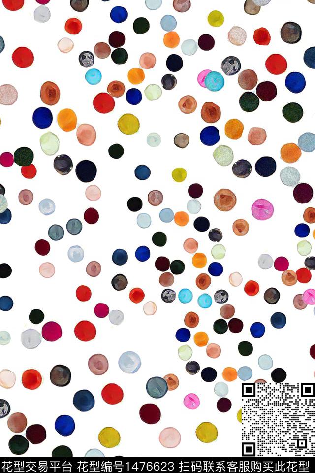 小清新真丝波点数码印花华亿平台下载（图片编号: 1476623） - 瓦栏（Walan）
