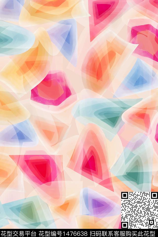 肌理抽象花卉扎染华亿平台数码印花华亿平台下载（图片编号: 1476638） - 瓦栏（Walan）
