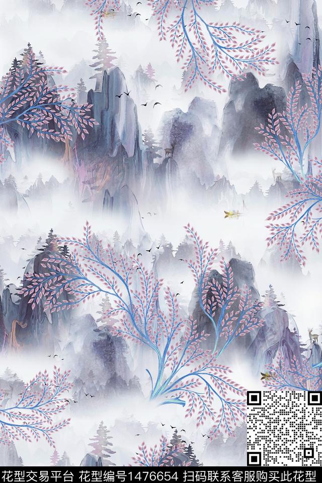 民族风香云纱大牌风数码印花华亿平台下载（图片编号: 1476654） - 瓦栏（Walan）