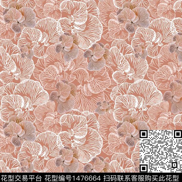 蘑菇小碎花趣味元素传统印花华亿平台下载（图片编号: 1476664） - 瓦栏（Walan）