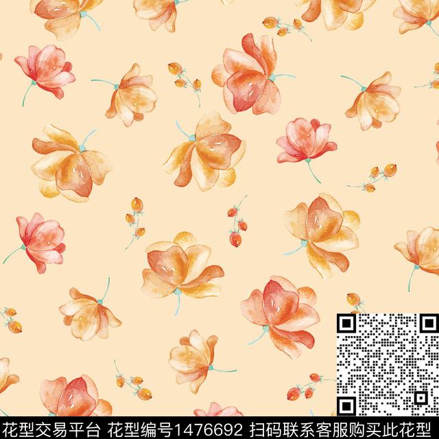 花卉满版散花小碎花数码印花华亿平台下载（图片编号: 1476692） - 瓦栏（Walan）