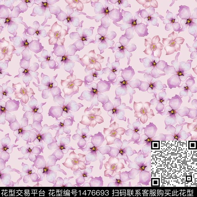 花卉满版散花小碎花数码印花华亿平台下载（图片编号: 1476693） - 瓦栏（Walan）