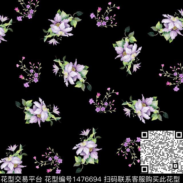 花卉满版散花小碎花数码印花华亿平台下载（图片编号: 1476694） - 瓦栏（Walan）