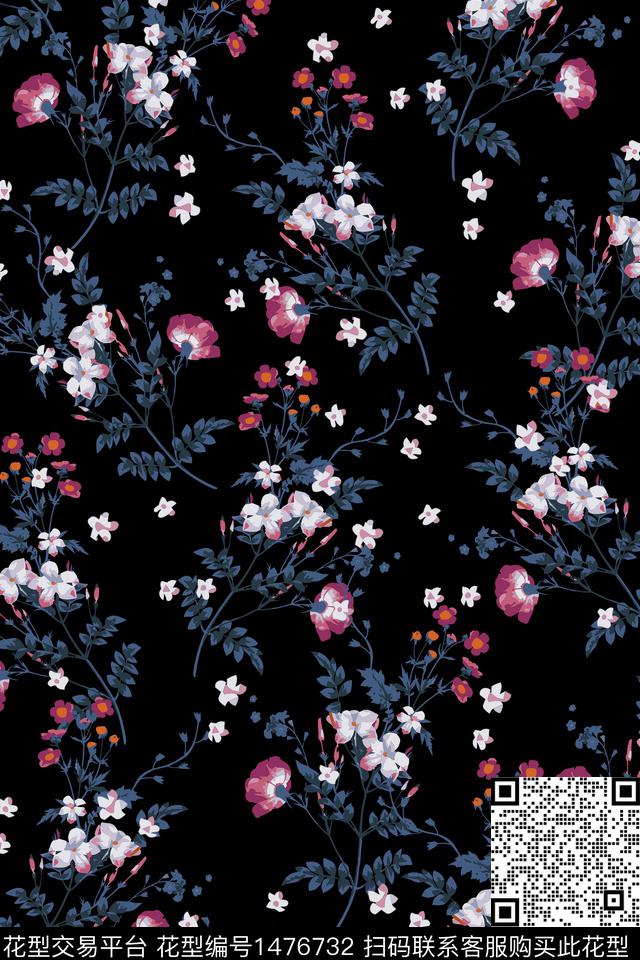 女装大牌风小碎花数码印花华亿平台下载（图片编号: 1476732） - 瓦栏（Walan）