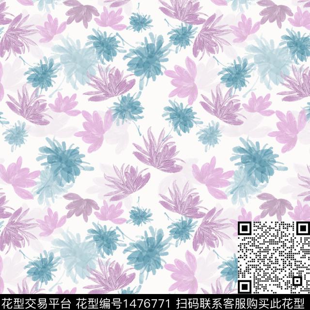 花卉手绘小碎花数码印花华亿平台下载（图片编号: 1476771） - 瓦栏（Walan）