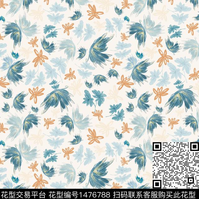 花卉手绘小碎花数码印花华亿平台下载（图片编号: 1476788） - 瓦栏（Walan）