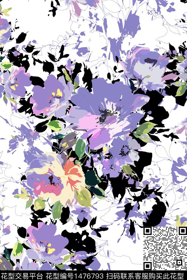 肌理绿植树叶雪纺数码印花华亿平台下载（图片编号: 1476793） - 瓦栏（Walan）