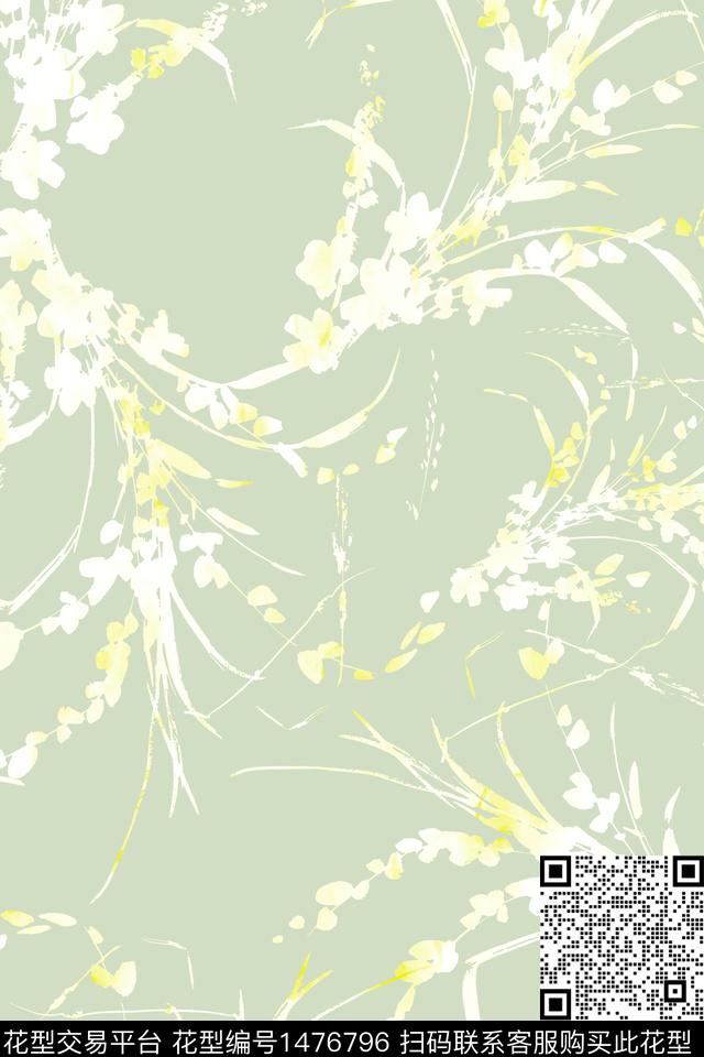 绿植树叶大牌风年轻女性数码印花华亿平台下载（图片编号: 1476796） - 瓦栏（Walan）