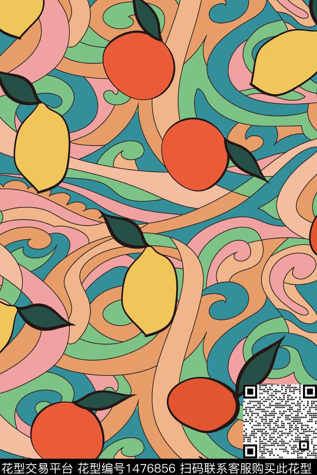 水果手绘趣味数码印花华亿平台下载（图片编号: 1476856） - 瓦栏（Walan）