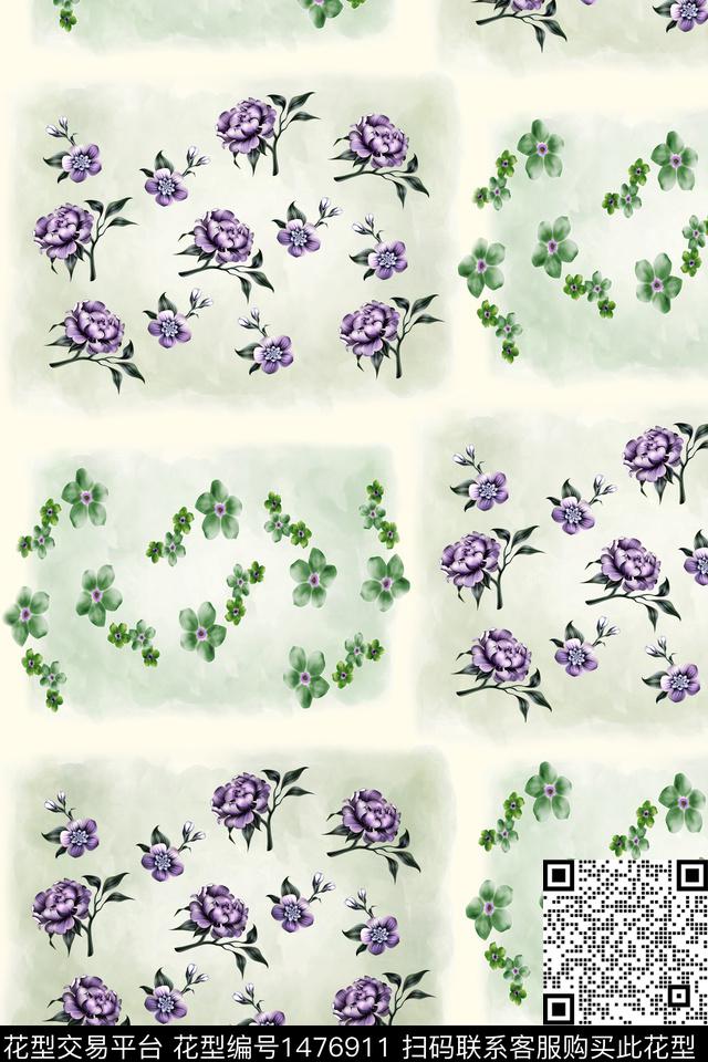 女装小清新朦胧花朵数码印花华亿平台下载（图片编号: 1476911） - 瓦栏（Walan）