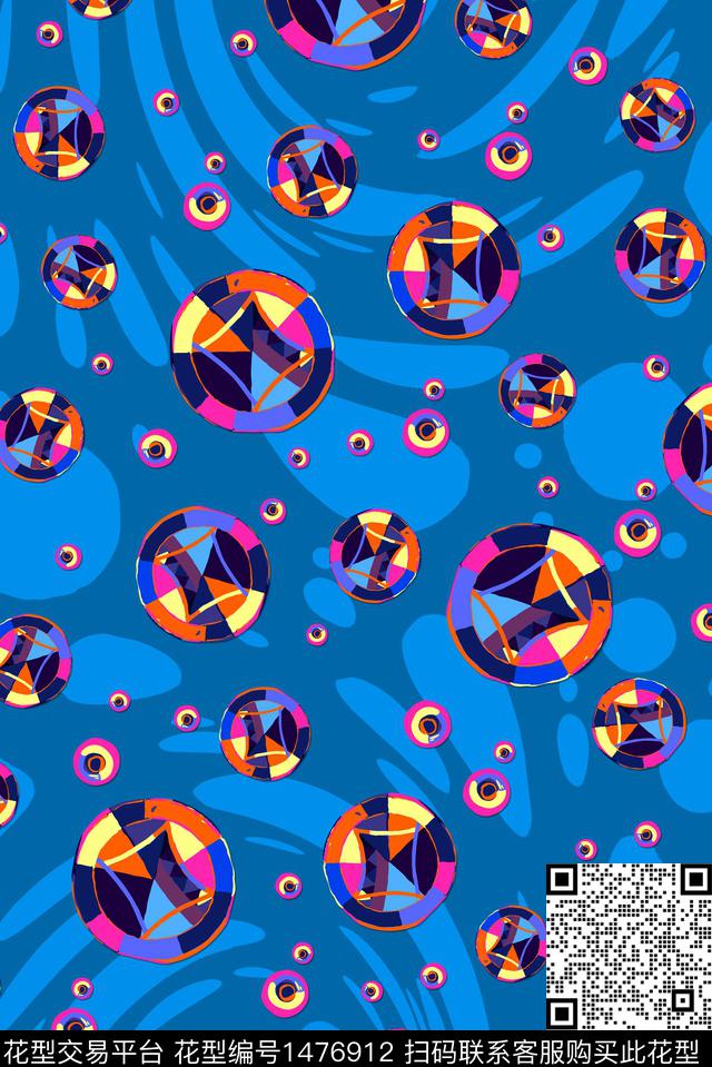 几何女装抽象数码印花华亿平台下载（图片编号: 1476912） - 瓦栏（Walan）