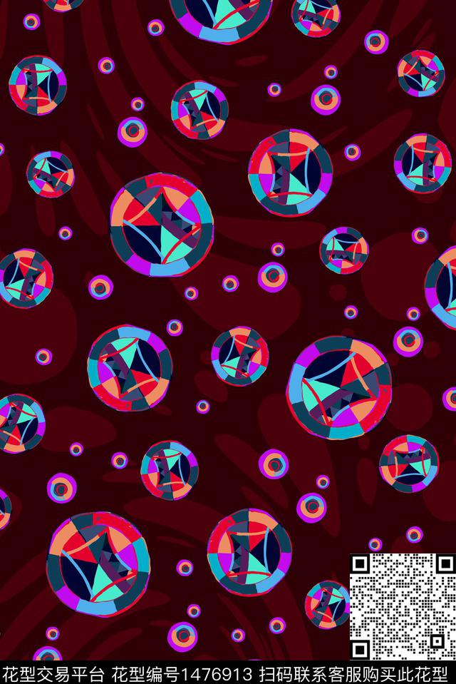 几何女装抽象数码印花华亿平台下载（图片编号: 1476913） - 瓦栏（Walan）