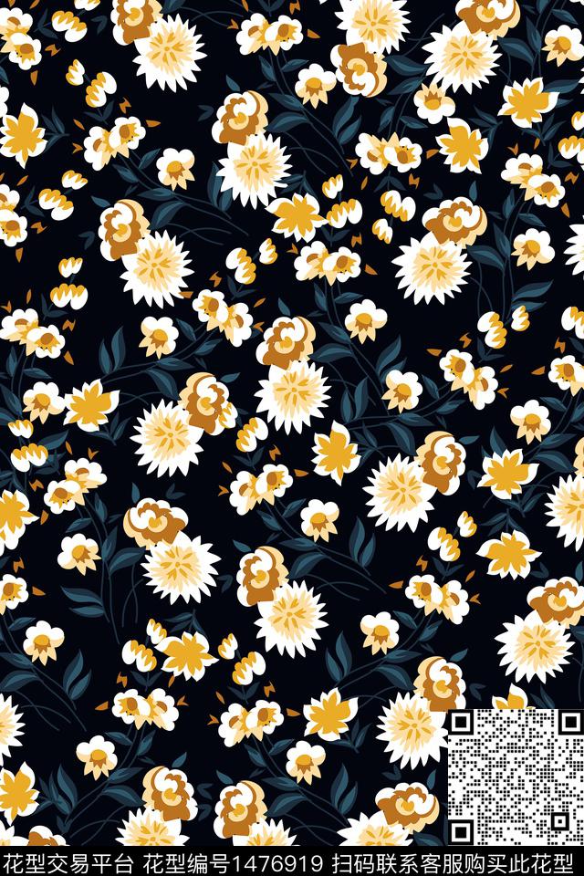 女装大牌风小碎花数码印花华亿平台下载（图片编号: 1476919） - 瓦栏（Walan）