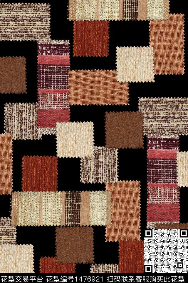 几何民族风抽象数码印花华亿平台下载（图片编号: 1476921） - 瓦栏（Walan）