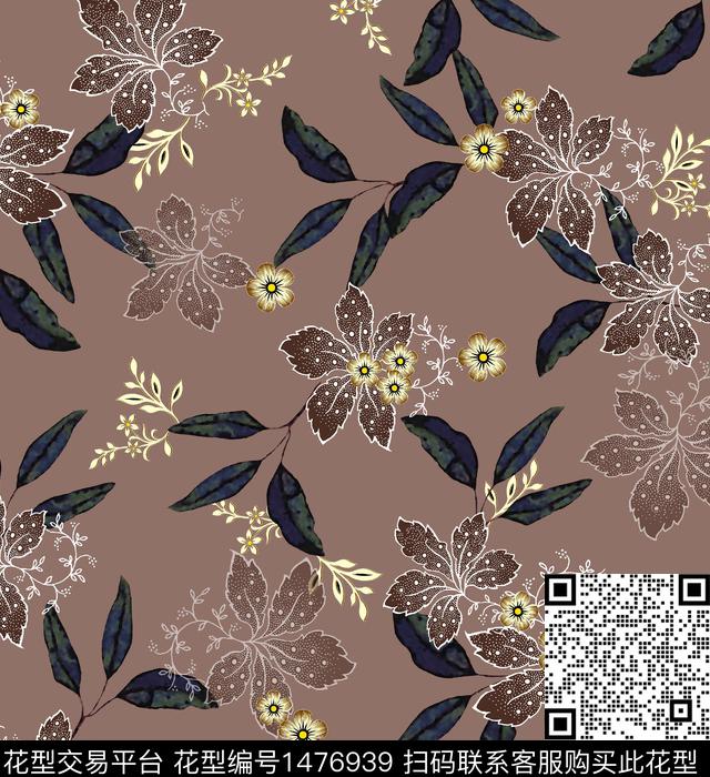 连衣裙女装花卉传统印花华亿平台下载（图片编号: 1476939） - 瓦栏（Walan）