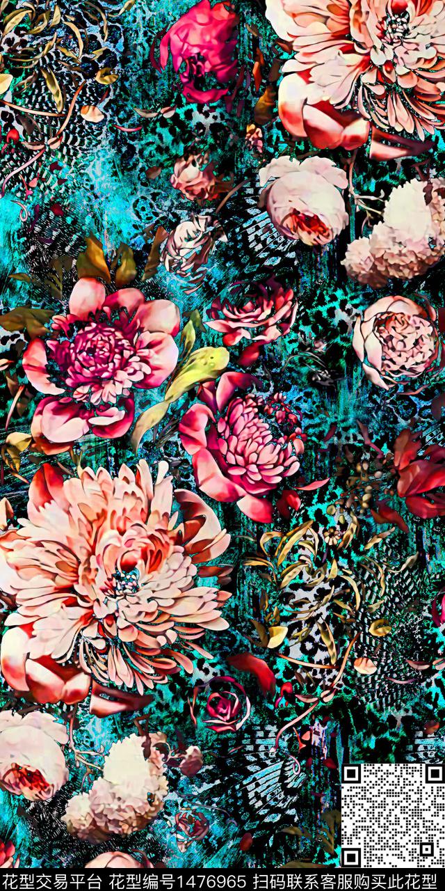 数码华亿平台女装抽象数码印花华亿平台下载（图片编号: 1476965） - 瓦栏（Walan）