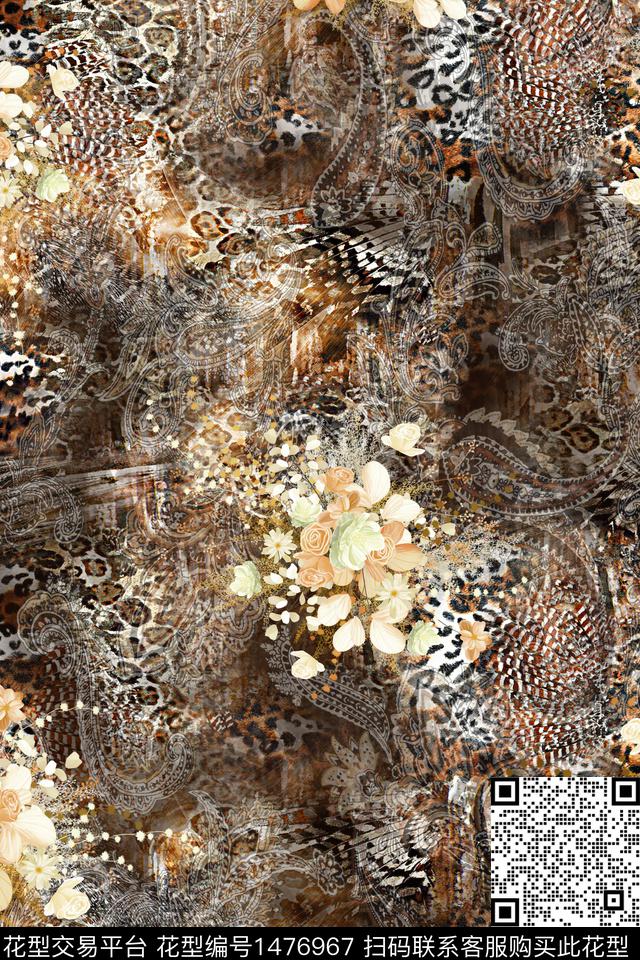 数码华亿平台女装抽象数码印花华亿平台下载（图片编号: 1476967） - 瓦栏（Walan）