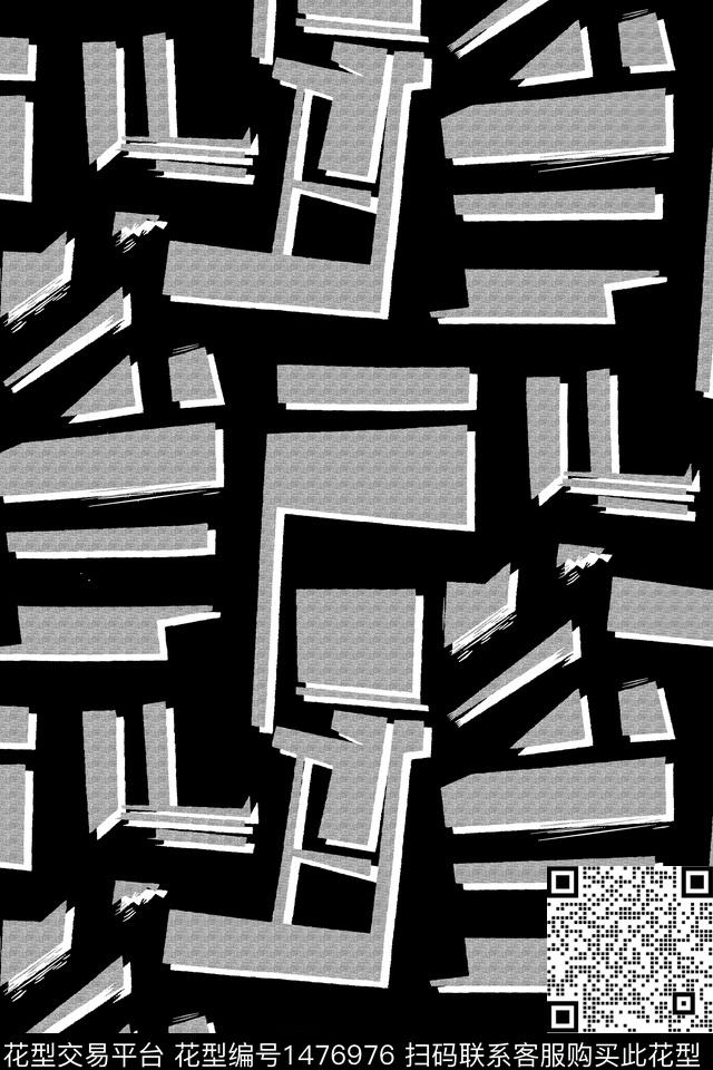 几何字母抽象男装数码印花华亿平台下载（图片编号: 1476976） - 瓦栏（Walan）
