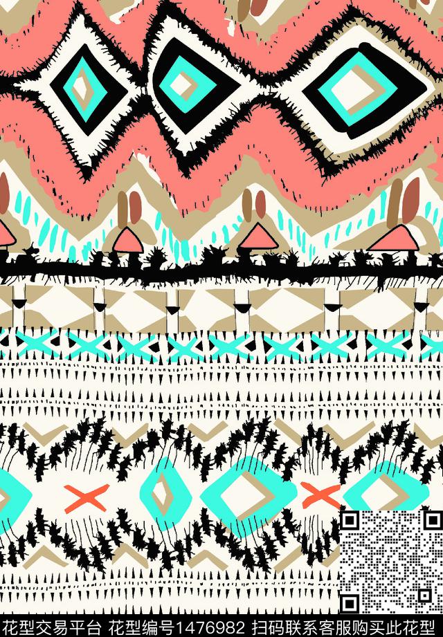 几何肌理格子数码印花华亿平台下载（图片编号: 1476982） - 瓦栏（Walan）