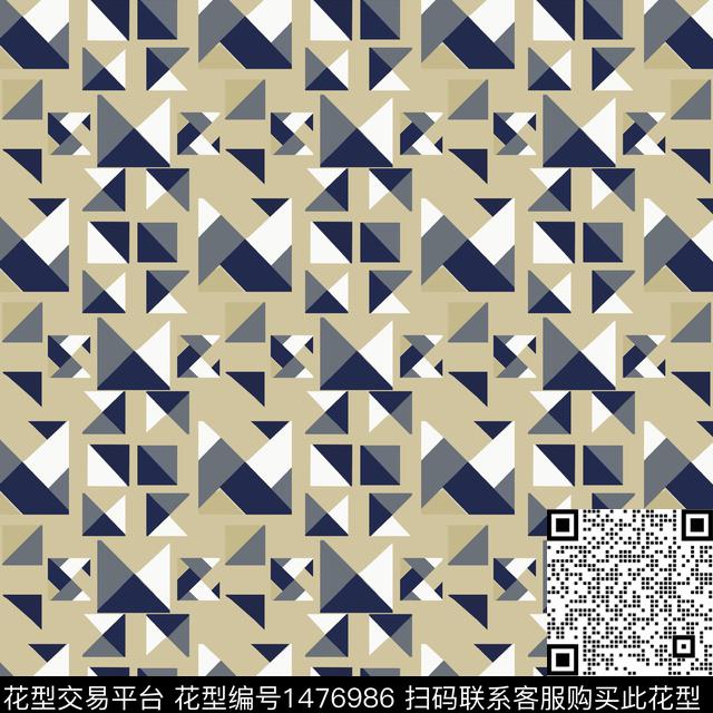 几何格子三角形传统印花华亿平台下载（图片编号: 1476986） - 瓦栏（Walan）