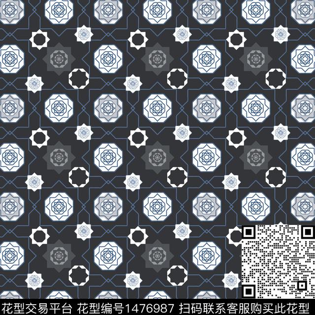 几何传统纹样棋盘格纹传统印花华亿平台下载（图片编号: 1476987） - 瓦栏（Walan）