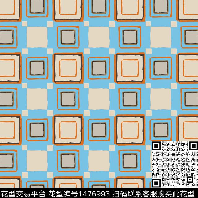 几何格子棋盘格纹传统印花华亿平台下载（图片编号: 1476993） - 瓦栏（Walan）