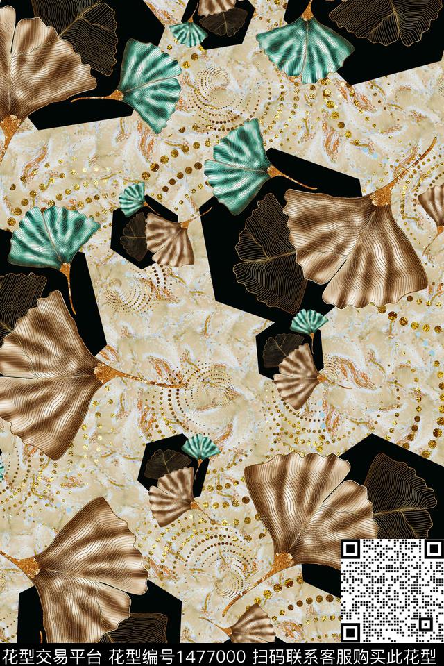 香云纱中老年国潮数码印花华亿平台下载（图片编号: 1477000） - 瓦栏（Walan）