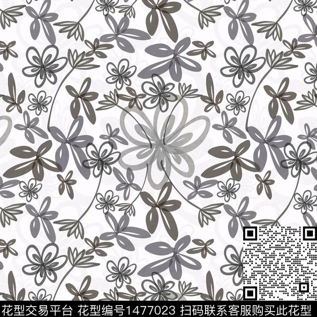 花卉手绘小碎花传统印花华亿平台下载（图片编号: 1477023） - 瓦栏（Walan）