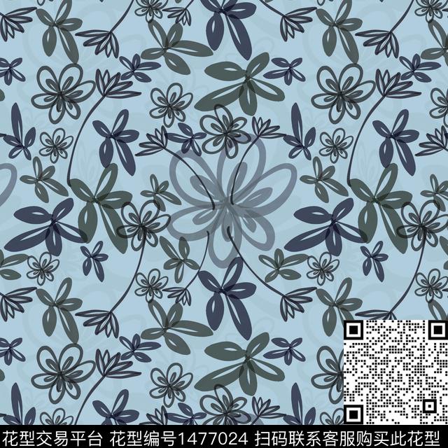 花卉手绘小碎花传统印花华亿平台下载（图片编号: 1477024） - 瓦栏（Walan）