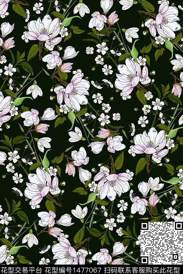 女装大牌风小碎花数码印花华亿平台下载（图片编号: 1477067） - 瓦栏（Walan）