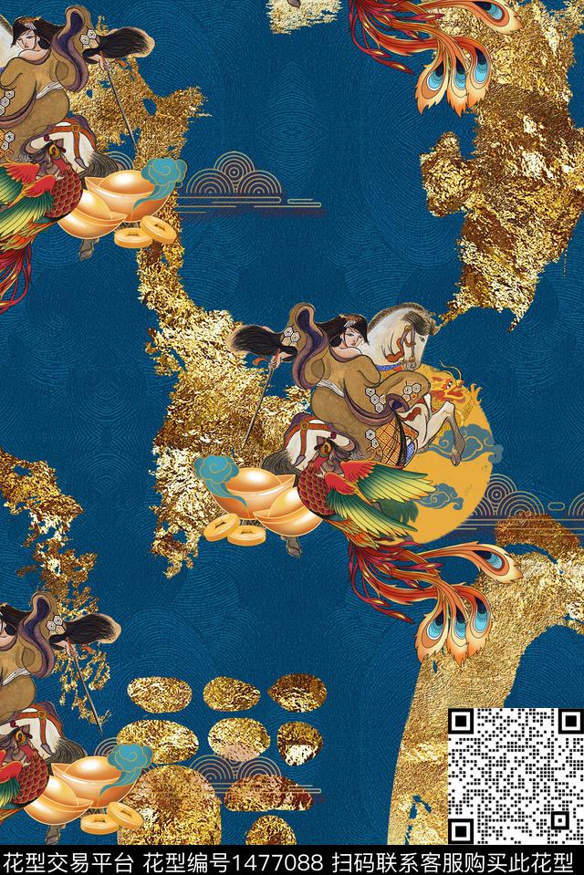 复古香云纱抽象数码印花华亿平台下载（图片编号: 1477088） - 瓦栏（Walan）