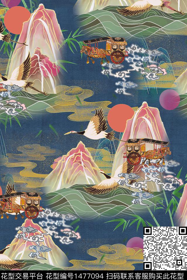 复古香云纱抽象数码印花华亿平台下载（图片编号: 1477094） - 瓦栏（Walan）