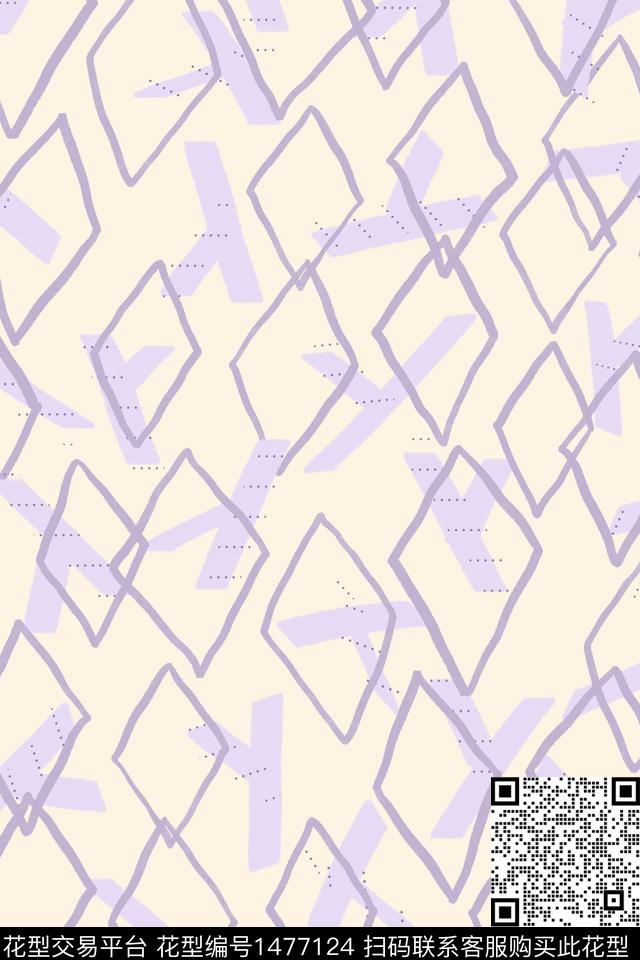 菱形几何格子传统印花华亿平台下载（图片编号: 1477124） - 瓦栏（Walan）