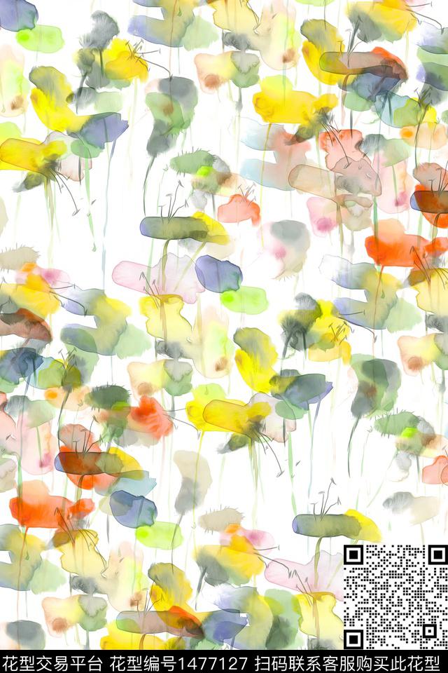 肌理大牌风抽象数码印花华亿平台下载（图片编号: 1477127） - 瓦栏（Walan）