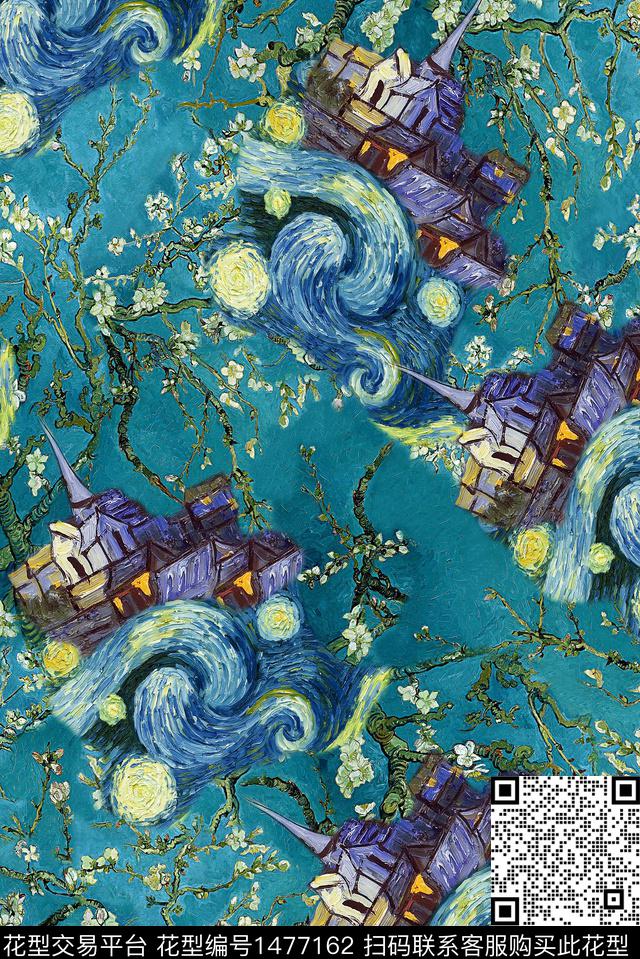 女装抽象油画华亿平台数码印花华亿平台下载（图片编号: 1477162） - 瓦栏（Walan）