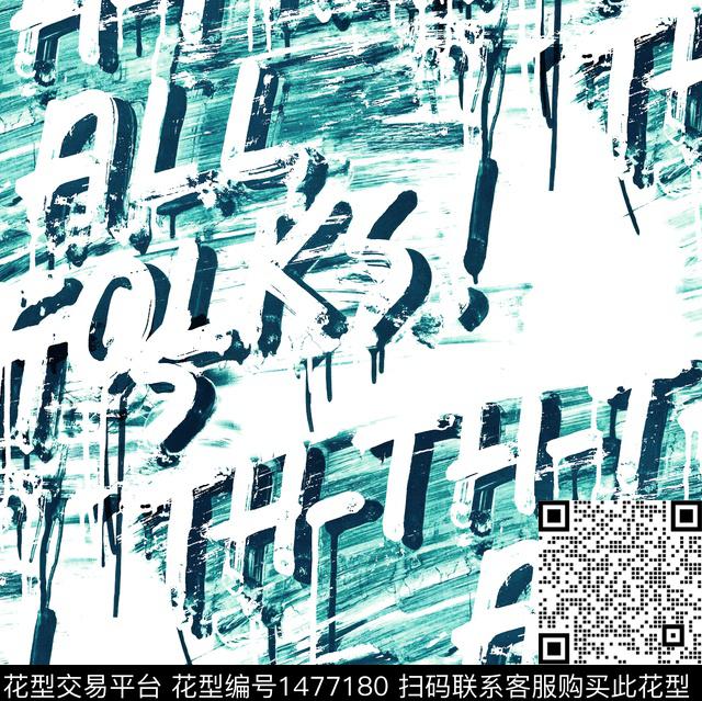 肌理字母笔触数码印花华亿平台下载（图片编号: 1477180） - 瓦栏（Walan）