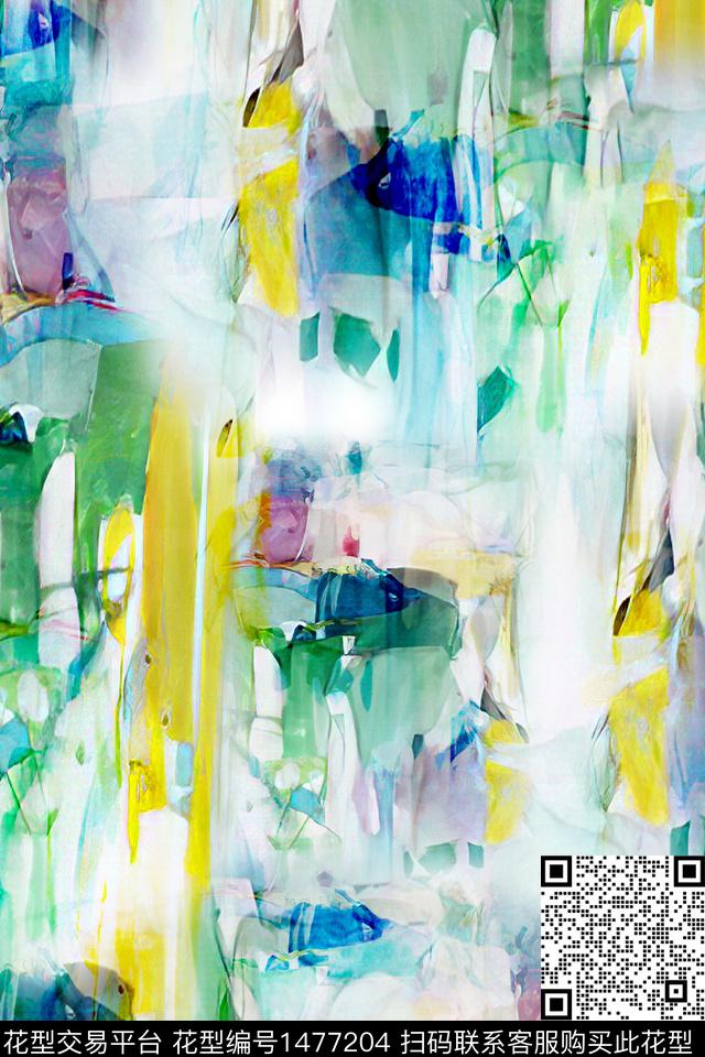 肌理抽象真丝数码印花华亿平台下载（图片编号: 1477204） - 瓦栏（Walan）