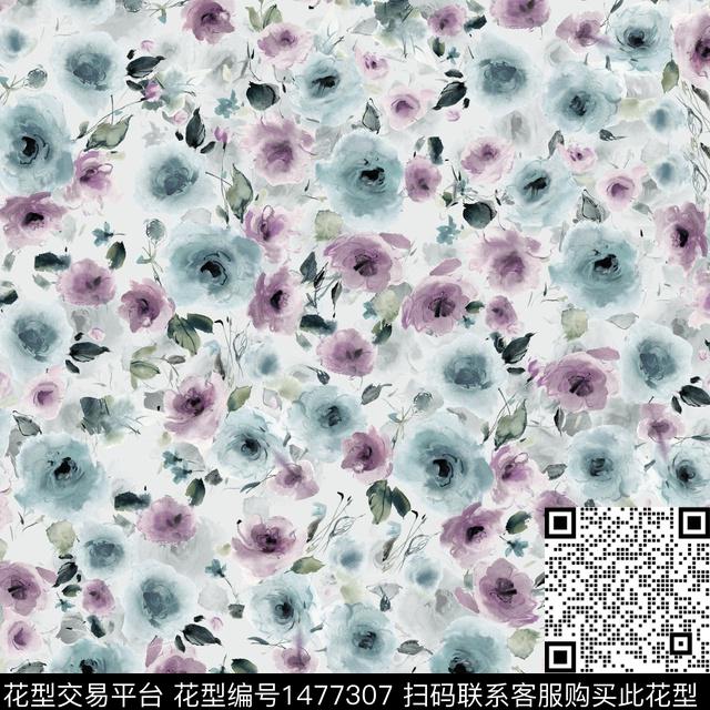 花卉满版散花小碎花数码印花华亿平台下载（图片编号: 1477307） - 瓦栏（Walan）